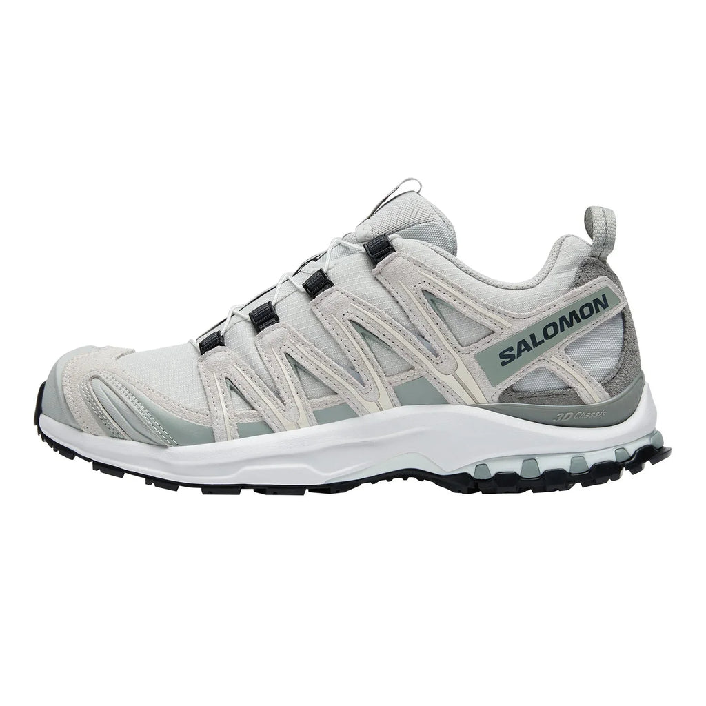 Salomon XA‑PRO 3D Series Light Sage Grey Mesh Suede Hiking Sneakers