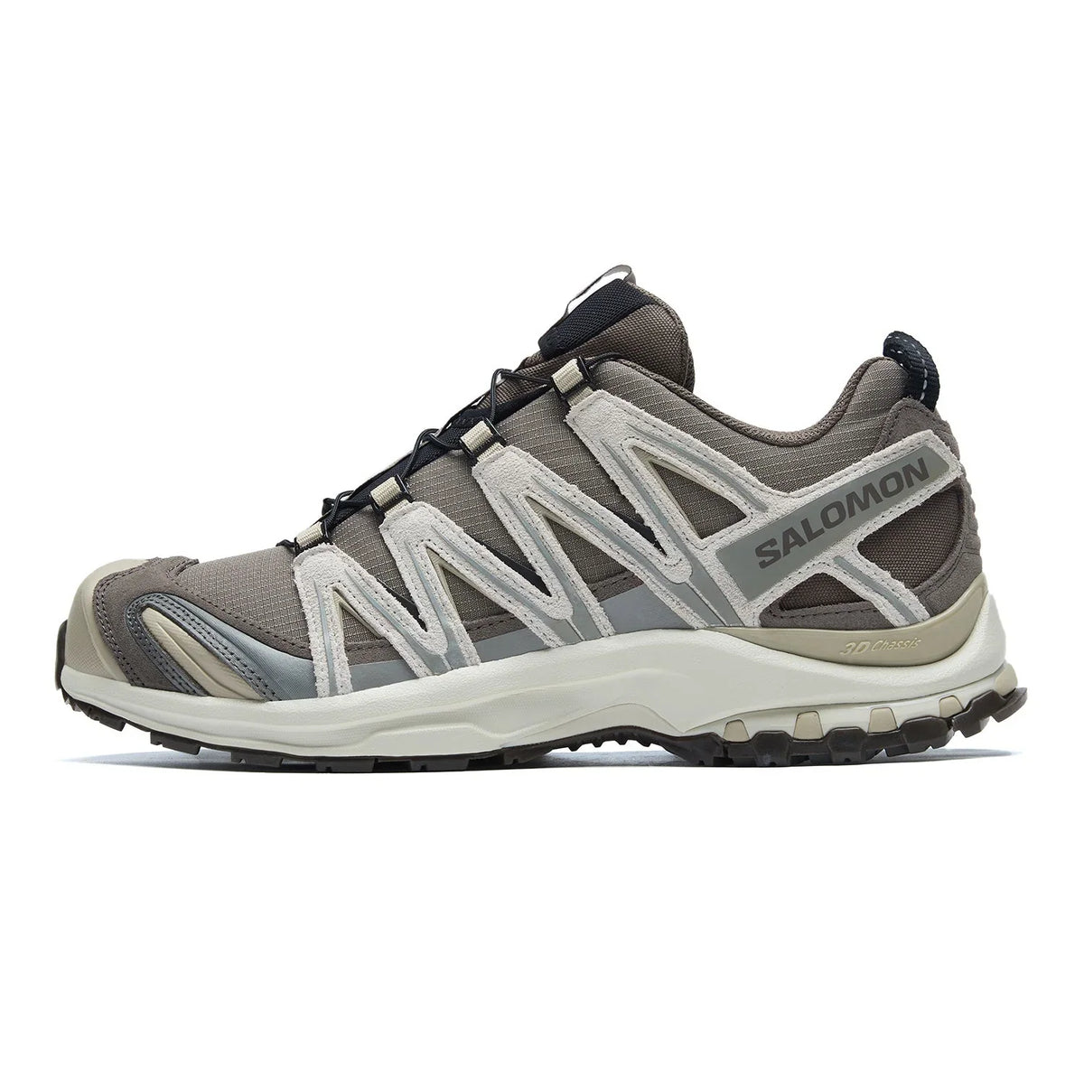 Salomon XA‑PRO 3D Series Taupe Beige Suede Mesh Hiking Sneakers