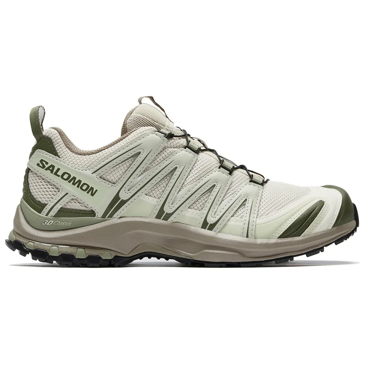 Salomon XA‑PRO 3D Series Cream Olive Green Mesh Hiking Sneakers