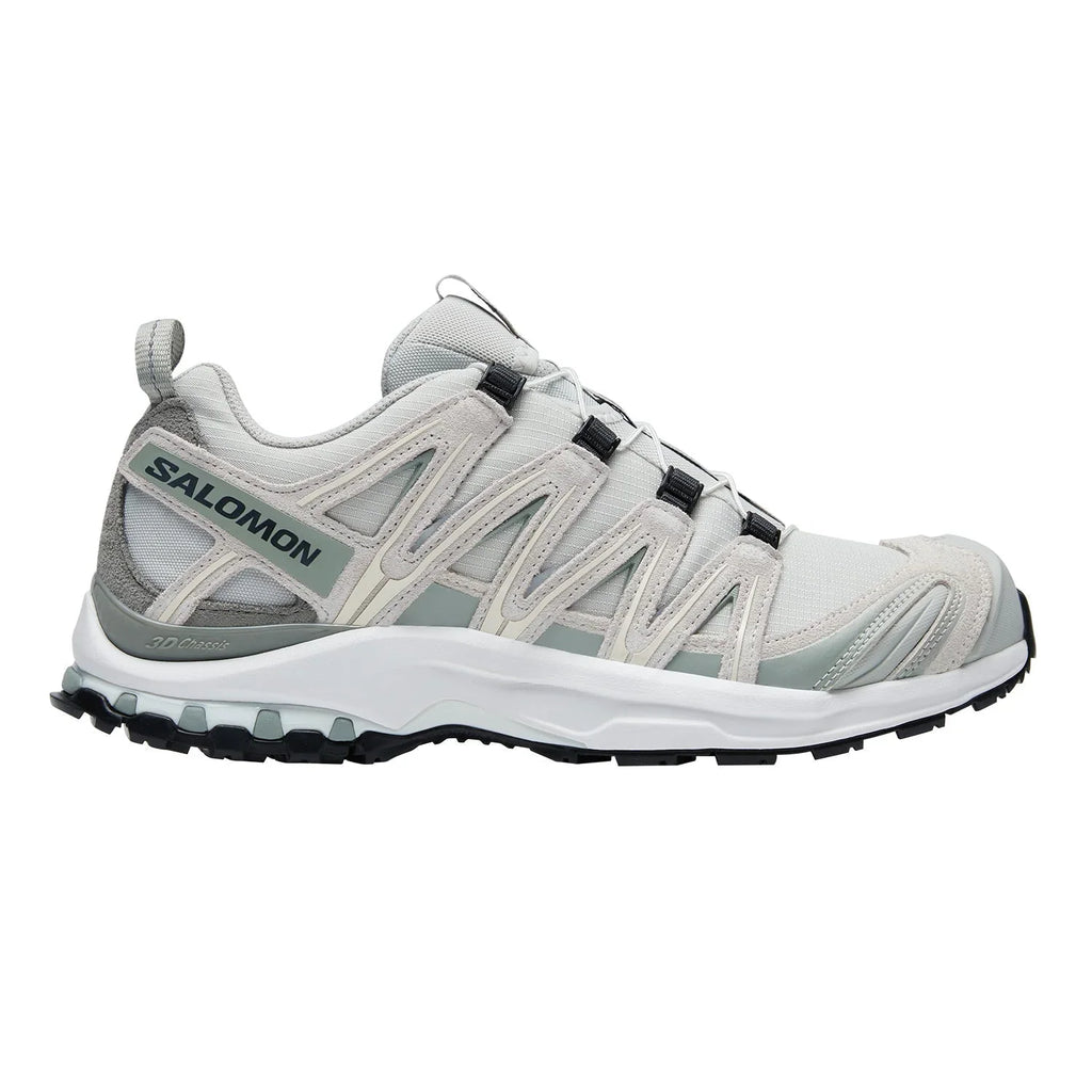 Salomon XA‑PRO 3D Series Light Sage Grey Mesh Suede Hiking Sneakers