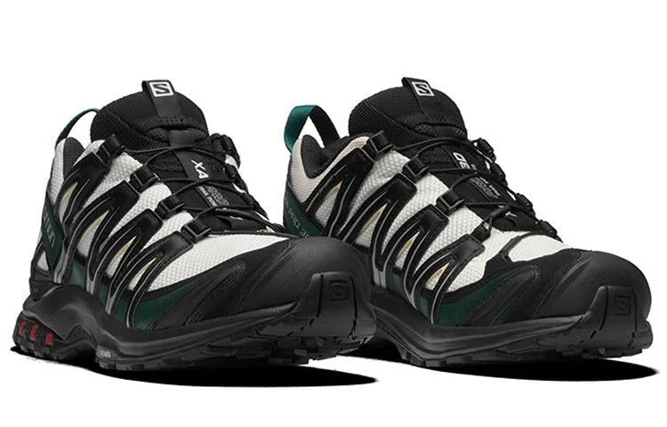 Salomon XA Pro 3D Mesh Hiking Sneakers - Off-White/Dark Green