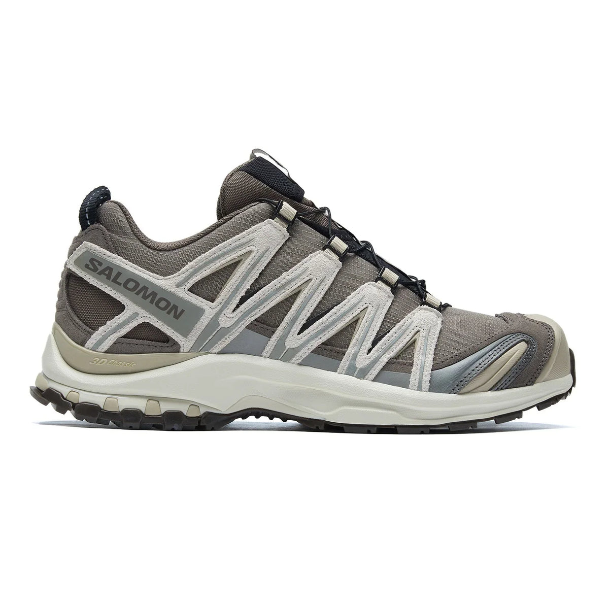 Salomon XA‑PRO 3D Series Taupe Beige Suede Mesh Hiking Sneakers