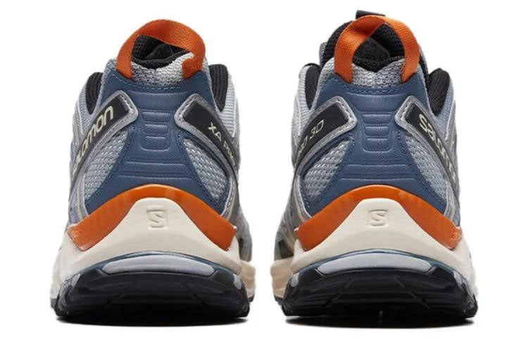 Salomon XA‑PRO 3D Series Grey Blue Orange Accent Mesh Hiking Sneakers