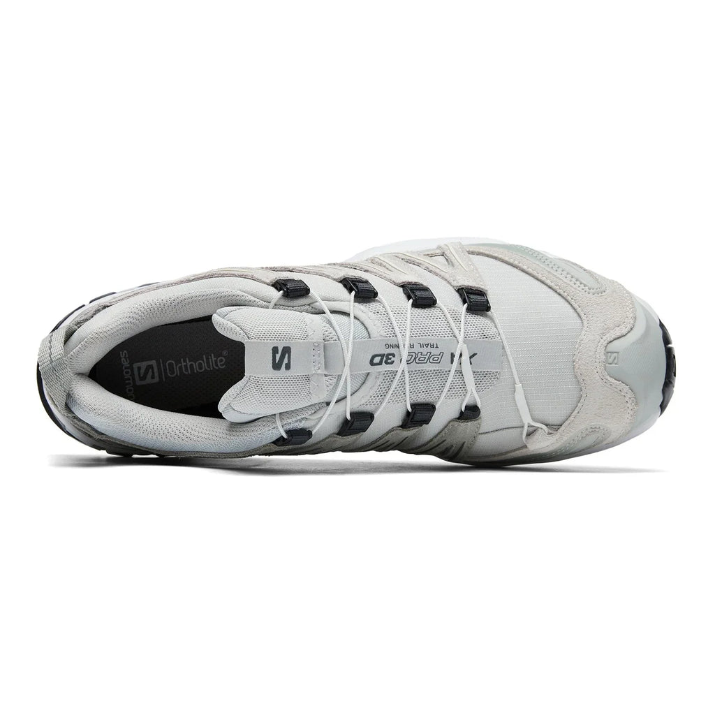 Salomon XA‑PRO 3D Series Light Sage Grey Mesh Suede Hiking Sneakers