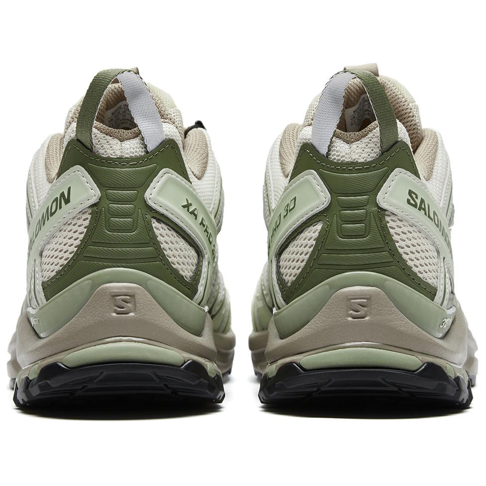 Salomon XA‑PRO 3D Series Cream Olive Green Mesh Hiking Sneakers