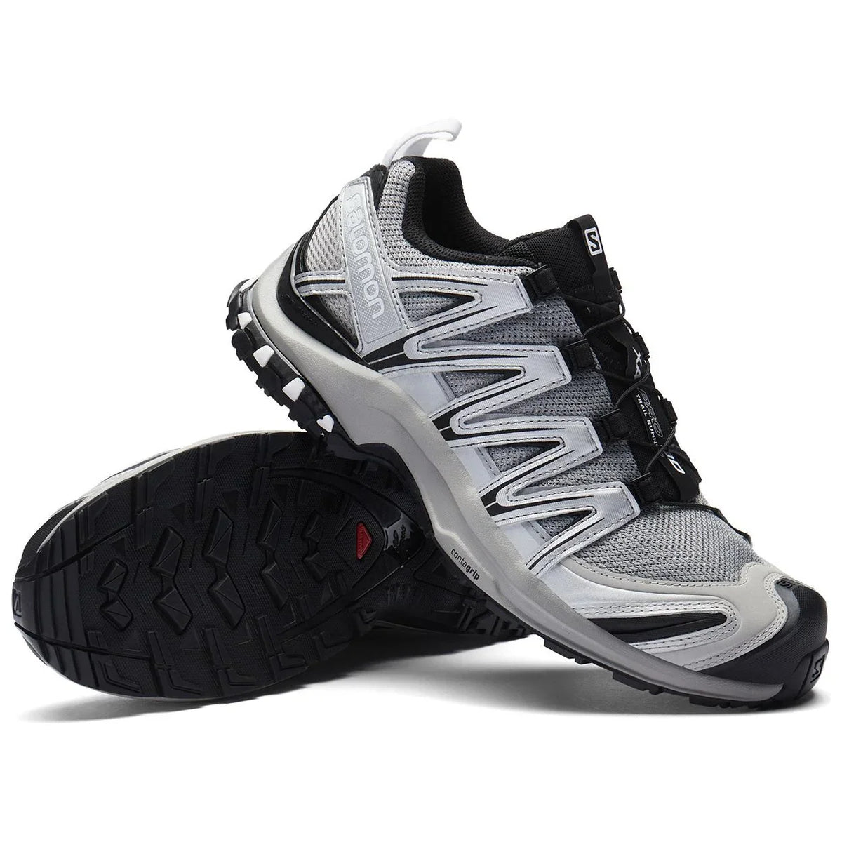 Salomon XA‑PRO 3D Series Silver Grey Black Mesh Hiking Sneakers