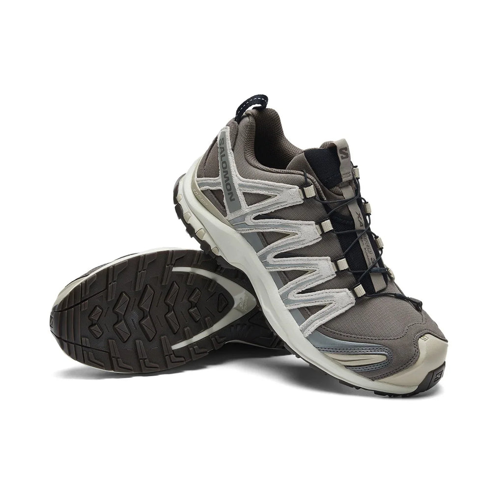 Salomon XA‑PRO 3D Series Taupe Beige Suede Mesh Hiking Sneakers