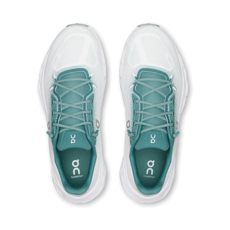 On Cloudtilt White Teal Running Sneakers