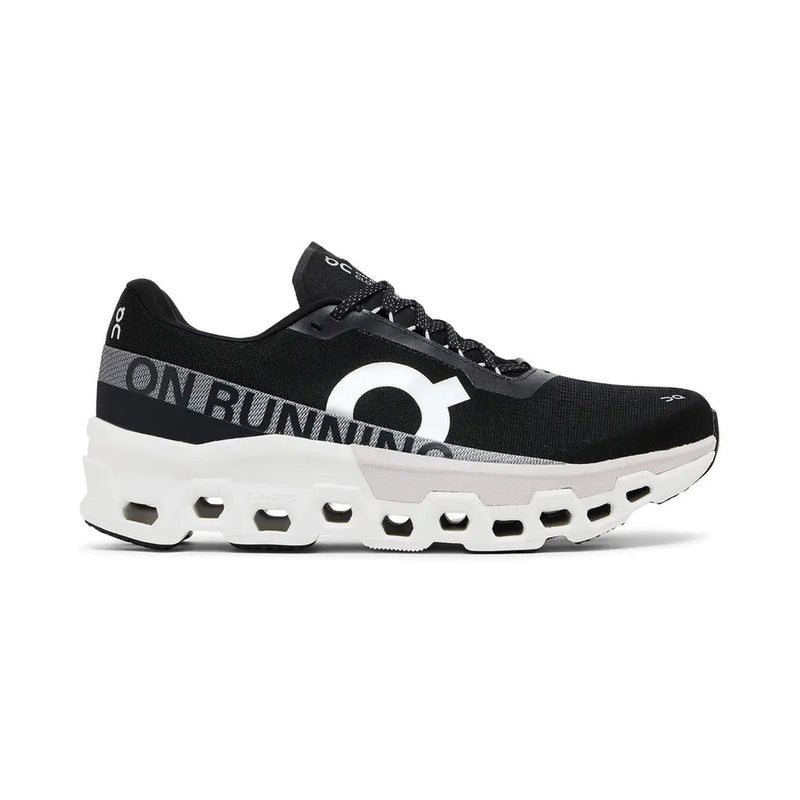 On Cloudmonster Black White Running Sneakers