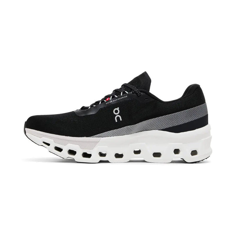 On Cloudmonster Black White Running Sneakers