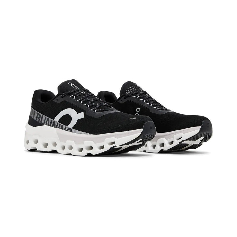 On Cloudmonster Black White Running Sneakers