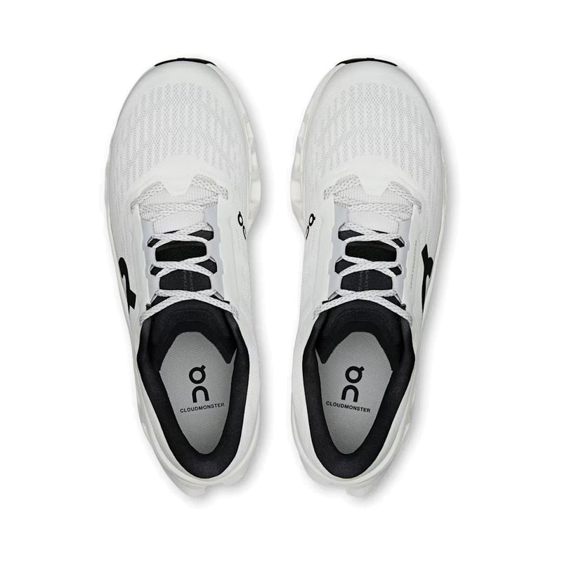 On Cloudmonster White Grey Running Sneakers