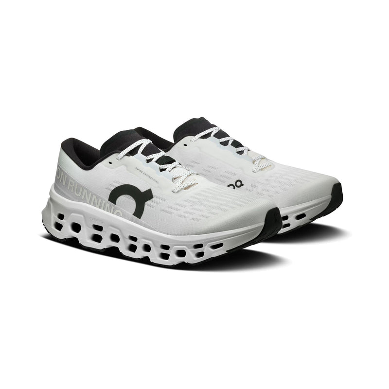 On Cloudmonster White Grey Running Sneakers