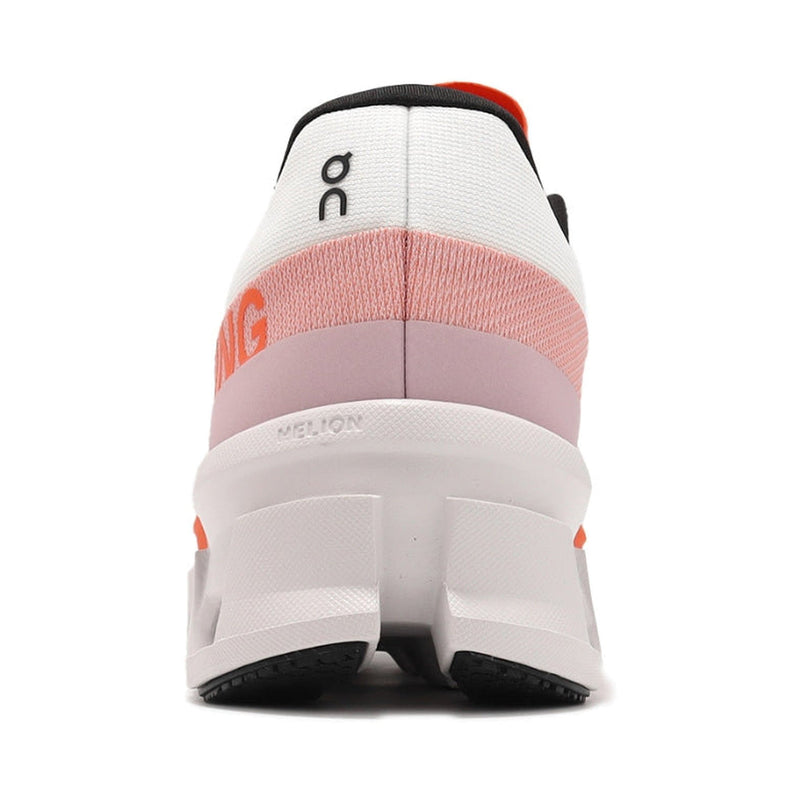 On Cloudmonster White Orange Running Sneakers