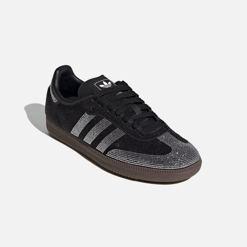 Adidas Originals Samba Black Rhinestone Embellished Gum Sole Vintage Sneakers