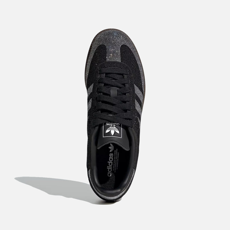 Adidas Originals Samba Black Rhinestone Embellished Gum Sole Vintage Sneakers