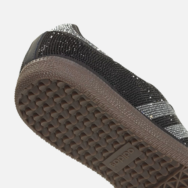 Adidas Originals Samba Black Rhinestone Embellished Gum Sole Vintage Sneakers