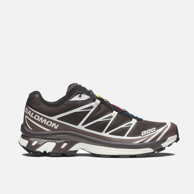 Salomon XT‑6 Dark Brown Cream Trail Running Sneakers