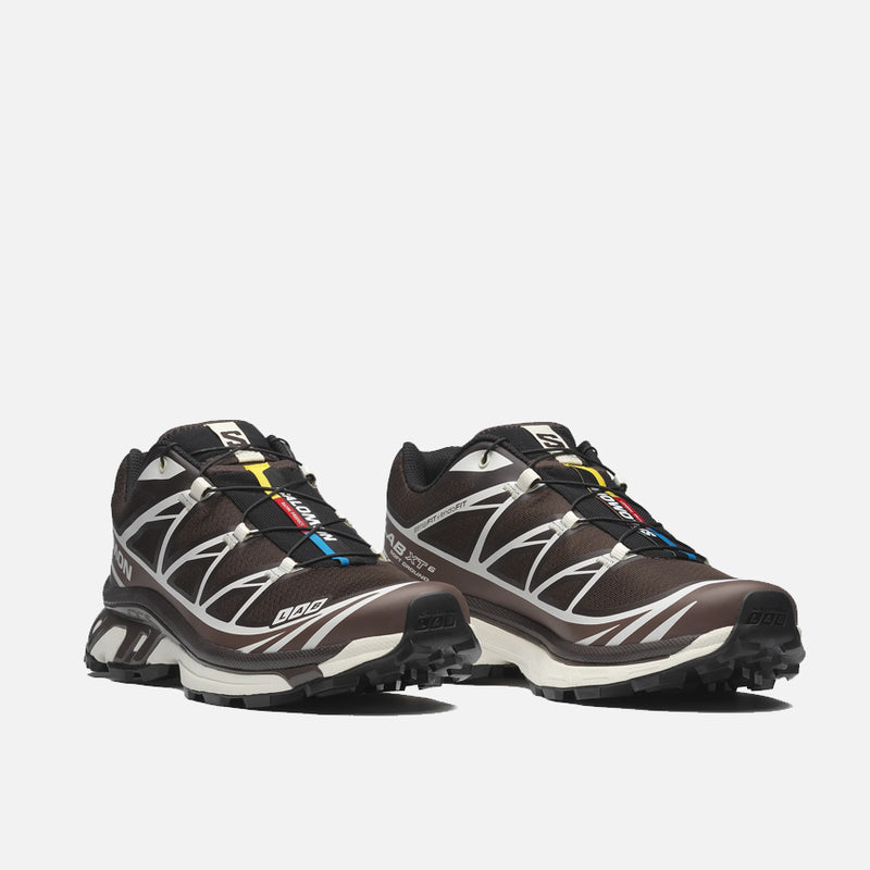 Salomon XT‑6 Dark Brown Cream Trail Running Sneakers