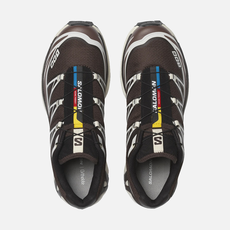 Salomon XT‑6 Dark Brown Cream Trail Running Sneakers