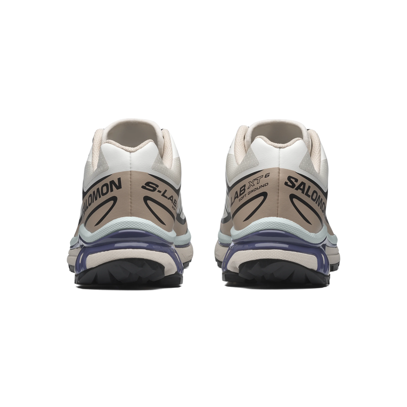 Salomon XT‑6 S‑Lab White Beige Purple Mesh Outdoor Trail Sneakers