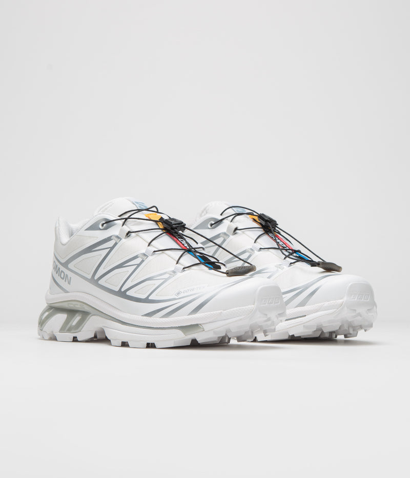 Salomon XT‑6 GTX White Silver Waterproof Trail Hiking Sneakers