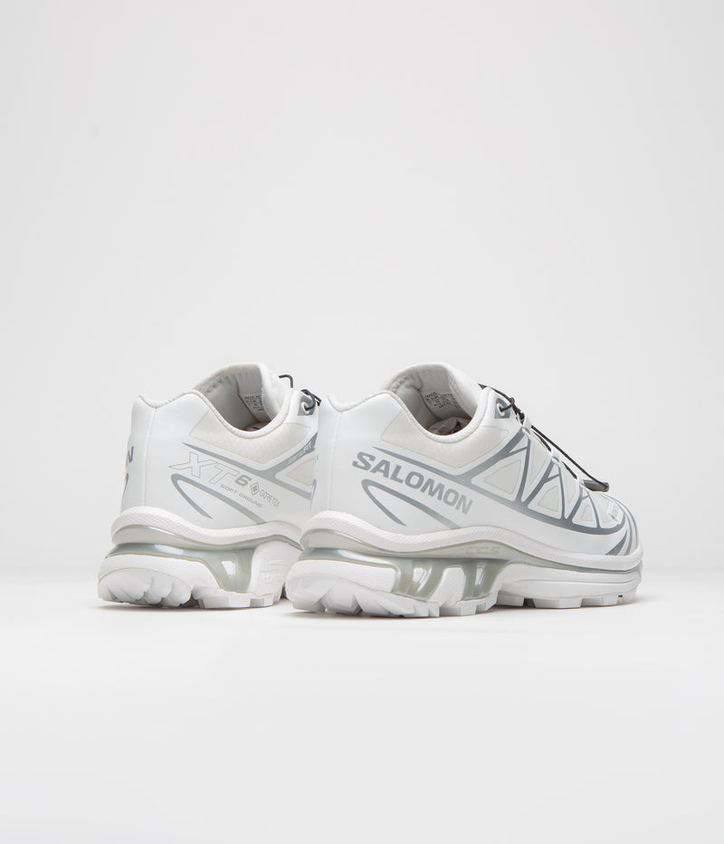 Salomon XT‑6 GTX White Silver Waterproof Trail Hiking Sneakers