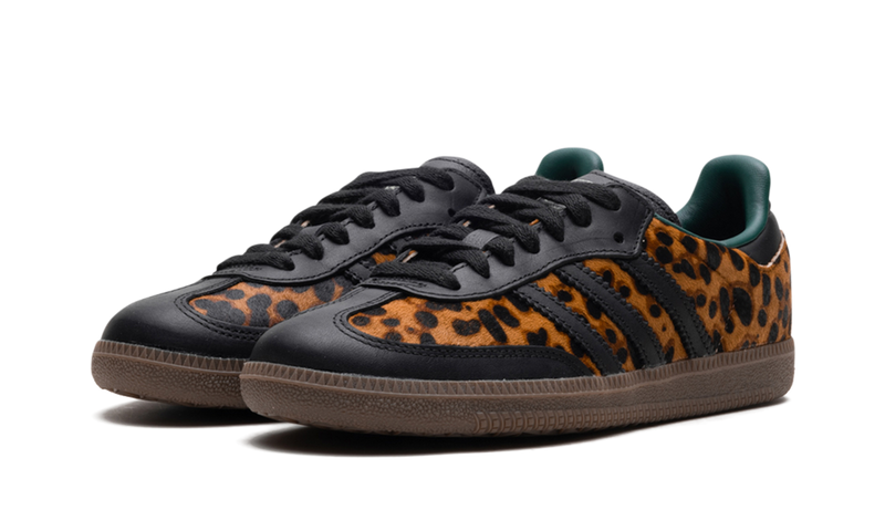 adidas Samba Leopard Print Black Green Sneakers
