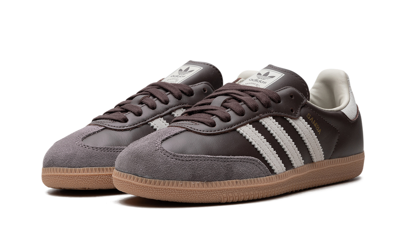 adidas Samba Dark Brown Off White Stripes Sneakers