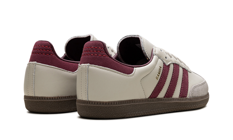 adidas Samba Cream White Maroon Stripes Sneakers