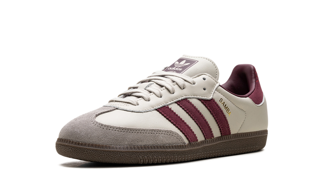 adidas Samba Cream White Maroon Stripes Sneakers