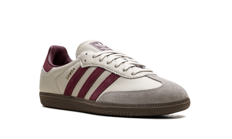 adidas Samba Cream White Maroon Stripes Sneakers