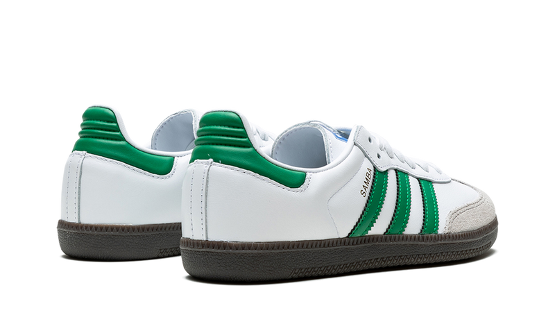 adidas Samba White Green Stripes Dark Gum Sole Sneakers