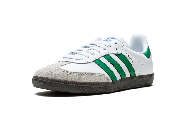 adidas Samba White Green Stripes Dark Gum Sole Sneakers