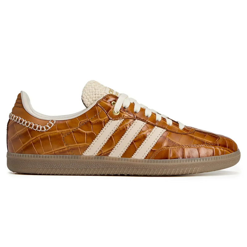 adidas Samba Wales Bonner Brown Croc Embossed Casual Sneakers