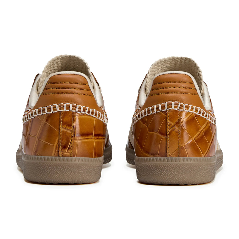 adidas Samba Wales Bonner Brown Croc Embossed Casual Sneakers