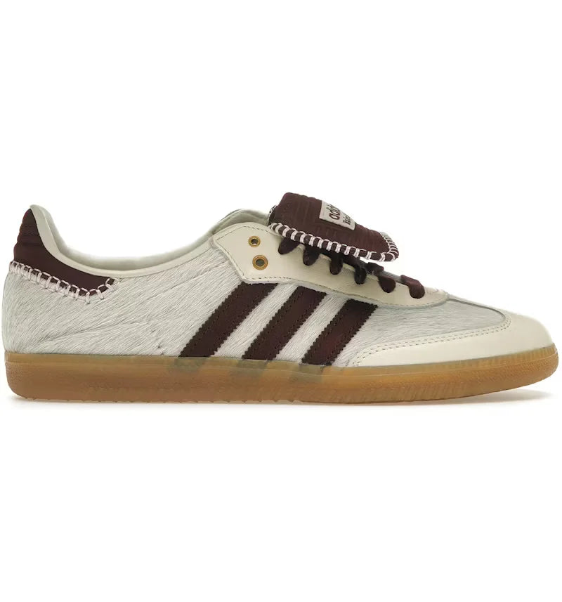 adidas Samba Wales Bonner Pony Hair Sneakers Off White Maroon