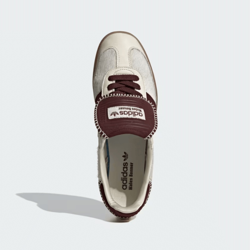 adidas Samba Wales Bonner Pony Hair Sneakers Off White Maroon