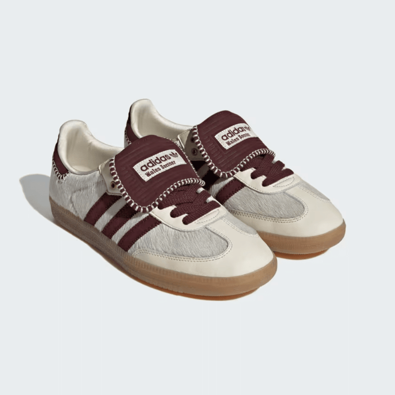 adidas Samba Wales Bonner Pony Hair Sneakers Off White Maroon