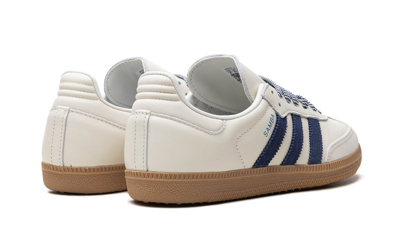 adidas Samba Off White Navy Stripes Gum Sole Sneakers