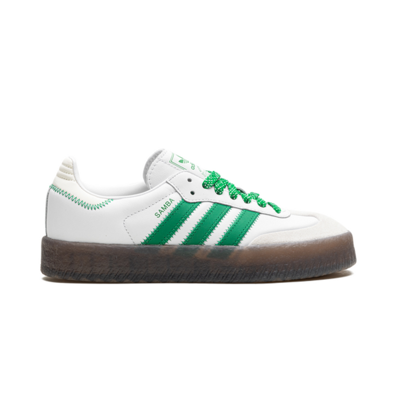 adidas Samba Leather & Suede Platform Sneakers - White/Green