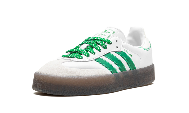 adidas Samba Leather & Suede Platform Sneakers - White/Green