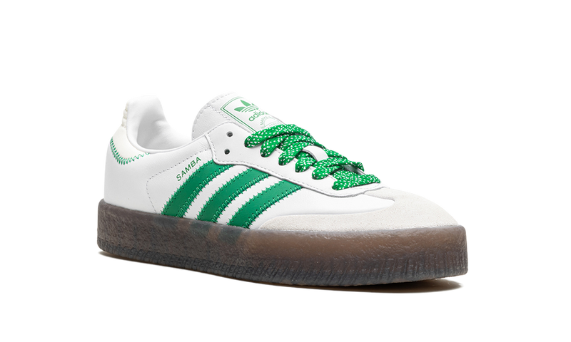 adidas Samba Leather & Suede Platform Sneakers - White/Green