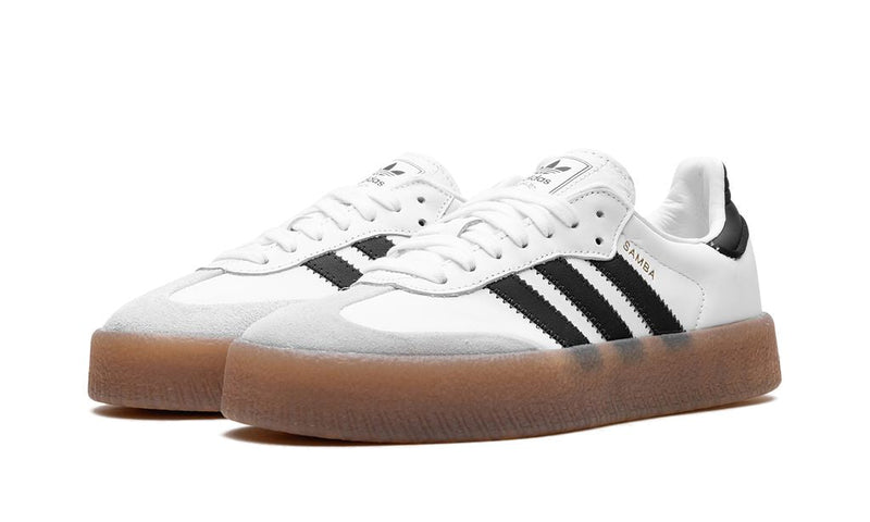 adidas Samba Leather & Suede Platform Sneakers - White/Black