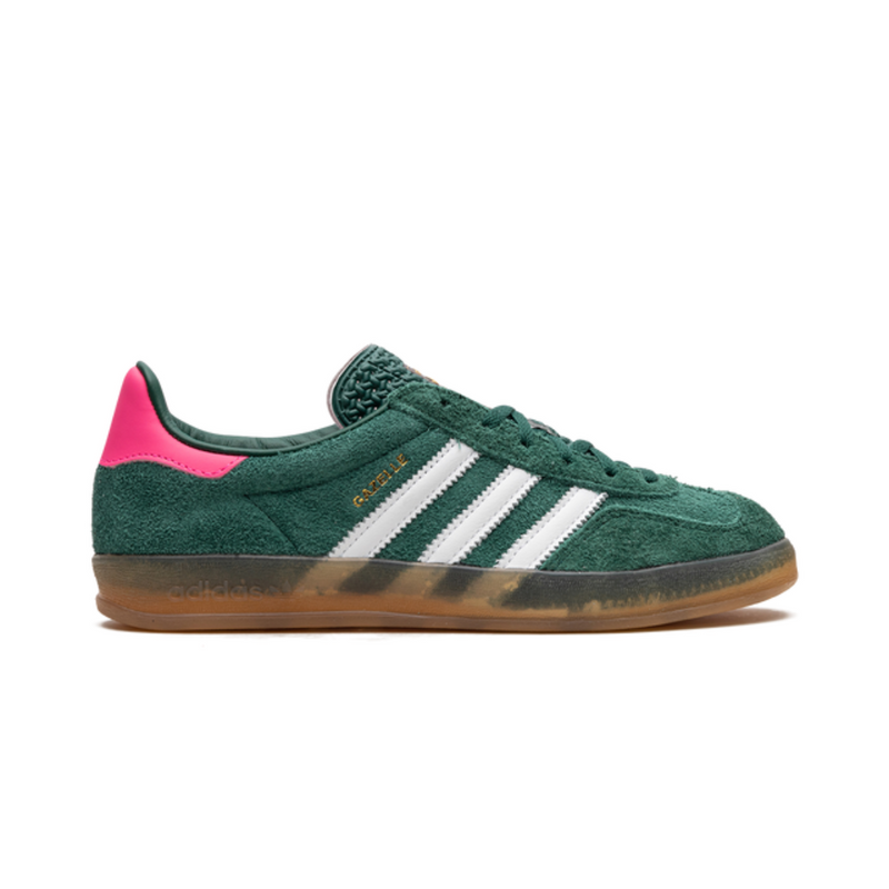 adidas Originals Gazelle Indoor Sneakers - Green/Pink Gum Sole
