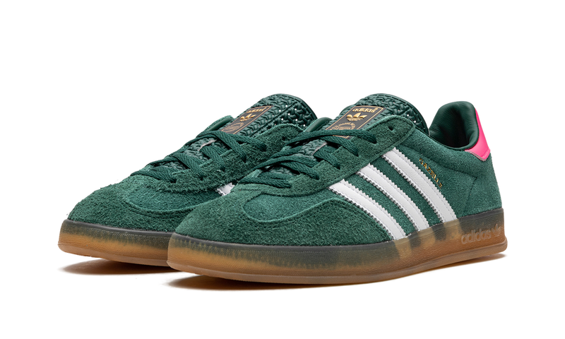 adidas Originals Gazelle Indoor Sneakers - Green/Pink Gum Sole