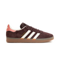 adidas Gazelle Suede Sneakers - Dark Brown with Pink Heel