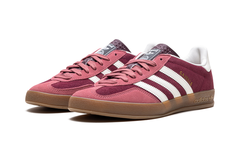 adidas Originals Gazelle Indoor Sneakers - Burgundy/Pink Gum Sole