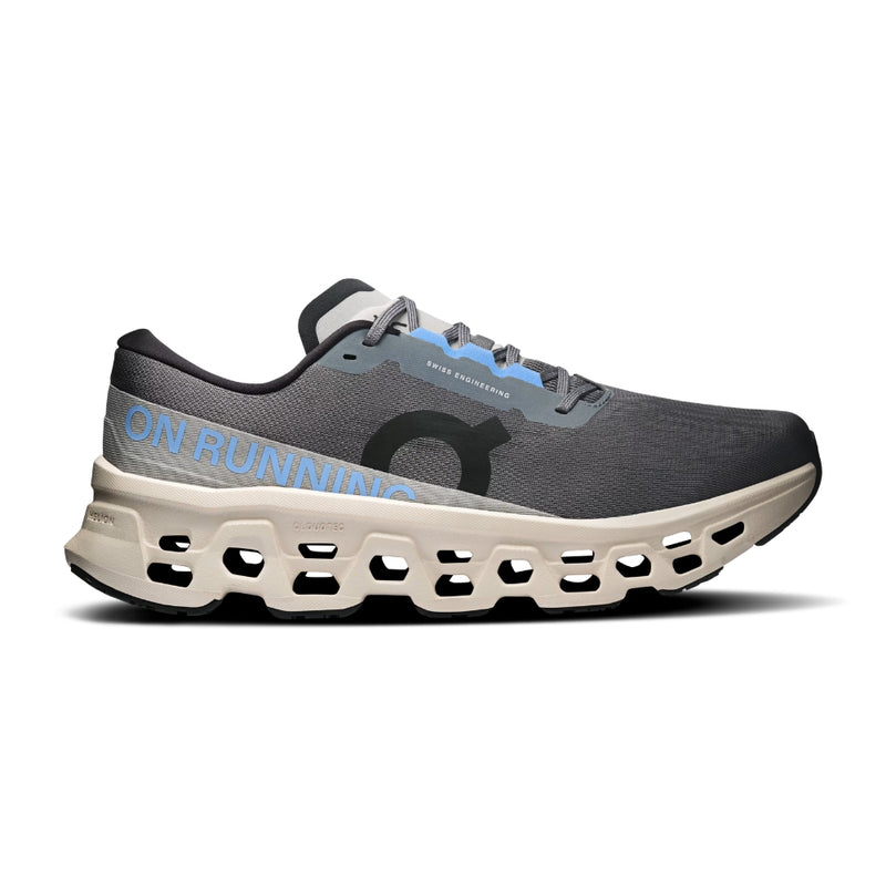On Cloudmonster Mesh Running Shoes - Grey/Cream