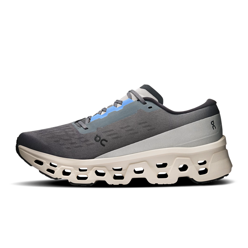 On Cloudmonster Mesh Running Shoes - Grey/Cream
